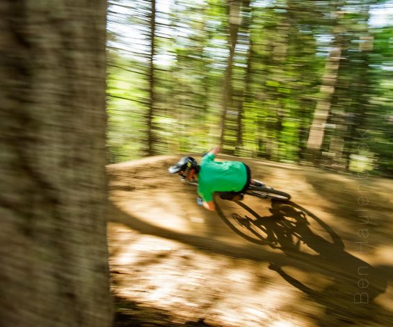Another steep and fast berm on Trillium