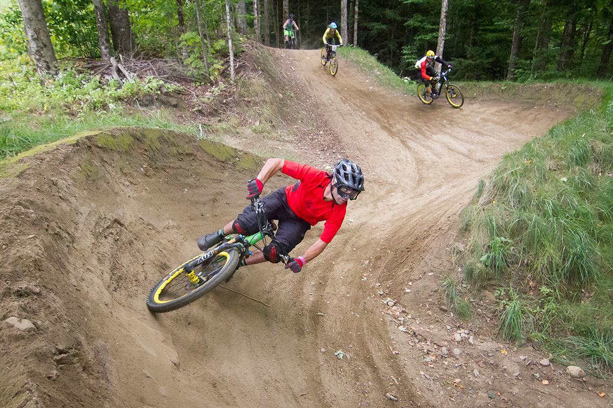 Knight Ide leading the pack in the Kingdom Trails' Burke Bike Park